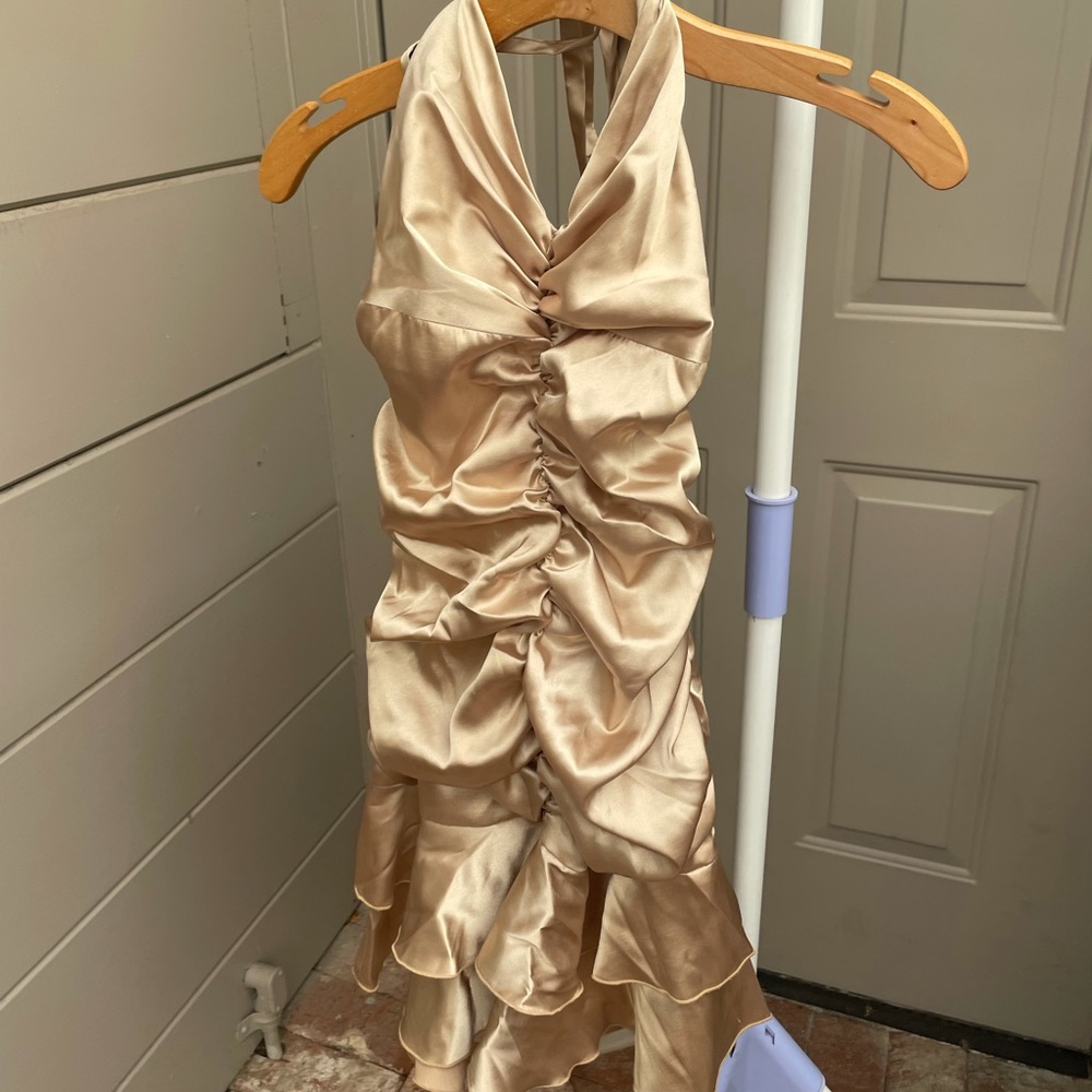 Gold- Jessica McClintock Dress Size 6! Great condition, never worn.